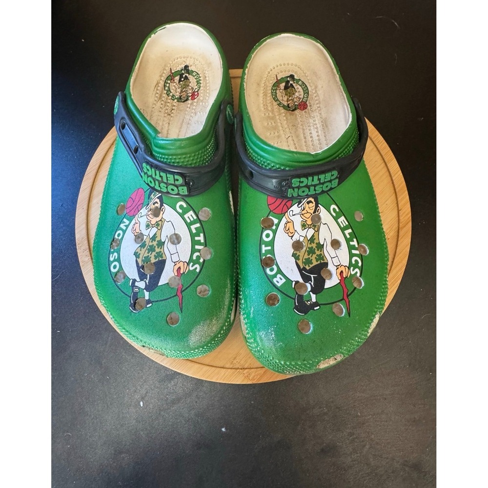 Crocs NBA Boston Celtics Clogs‎ Men's 9 W 11 Green Basketball Few Scuffs